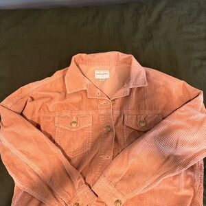 American Eagle Outfitters Pink Corduroy Jean Jacket